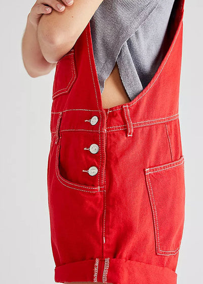 Salopette Courte Rouge