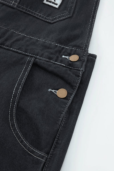 salopette noire boutons