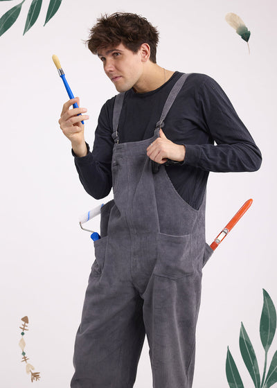 Salopette Velours Taupe Homme