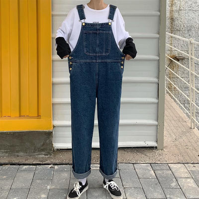 Denimhängselbyxor Plus Size Oversize
