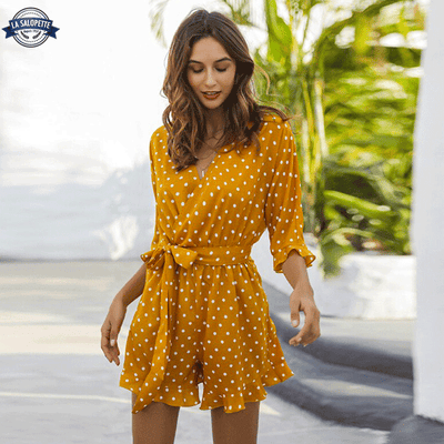 Combishort Jaune à Pois