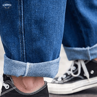Pantalon en Denim de la Salopette de Chantier Bleu