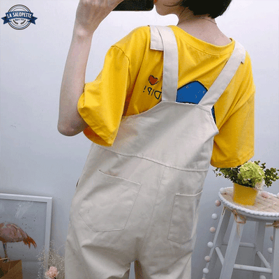 Salopette à Bretelle Vintage Beige