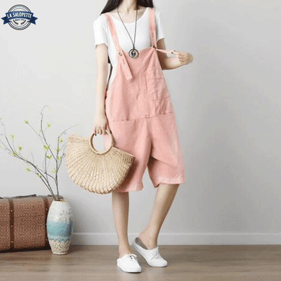 Salopette Coton Short Rose