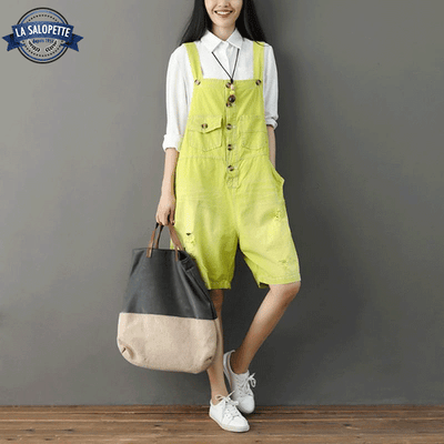 Salopette Courte Jaune
