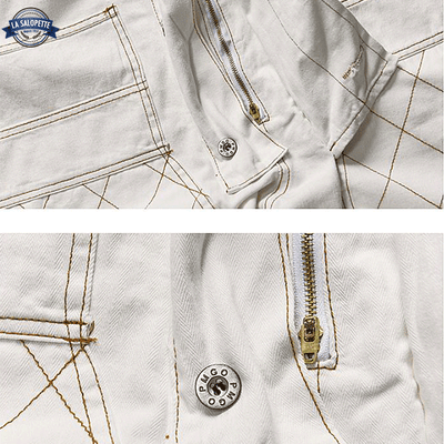 Salopette en Denim Blanc Homme