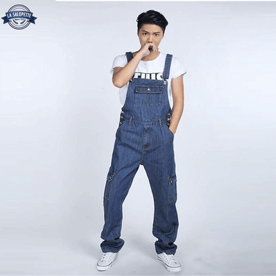 Denimhängselbyxor Kaïté elefantfot