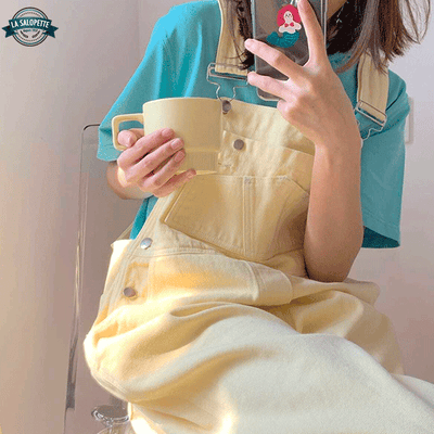 Salopette Femme Jaune Pastel