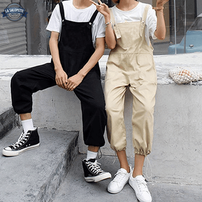 Salopette Noire en Coton