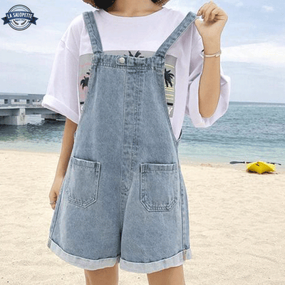 Salopette Short Jean Femme