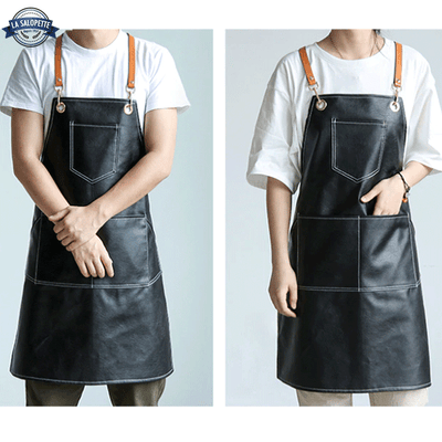 Tablier en Cuir Noir