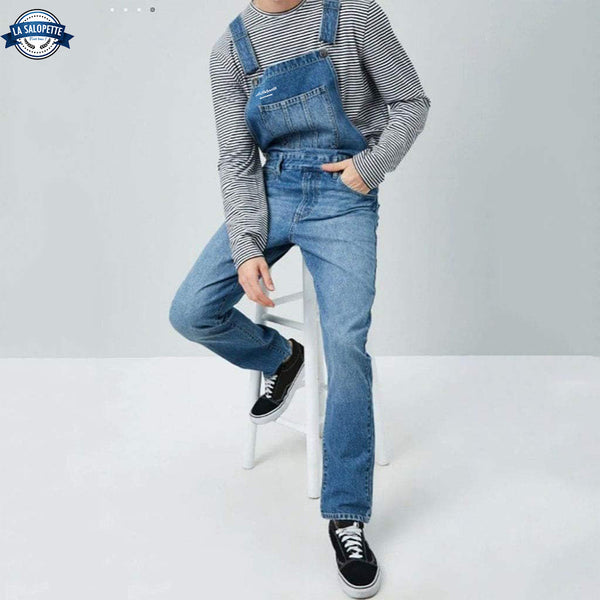 Hängselbyxa Herr Blå Denim Jean