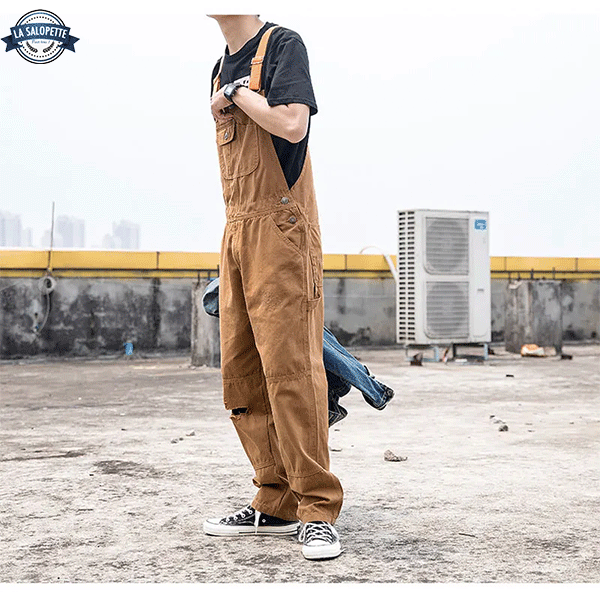 Denimhängselbyxor Buckshot Brown