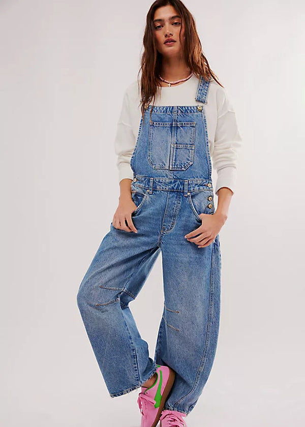 Snövit Jeans-hängselbyxor