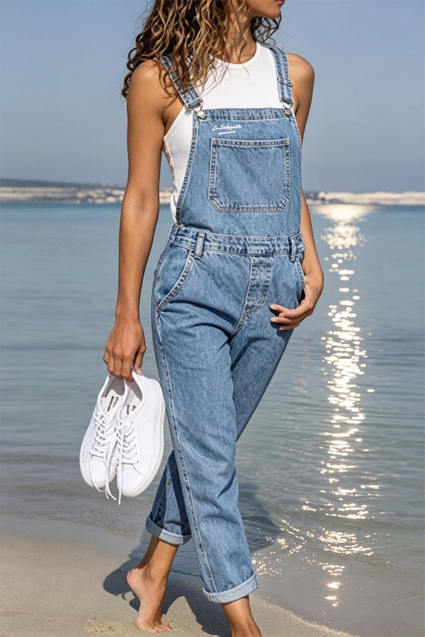 Hängselbyxa denim klassisk sjöman