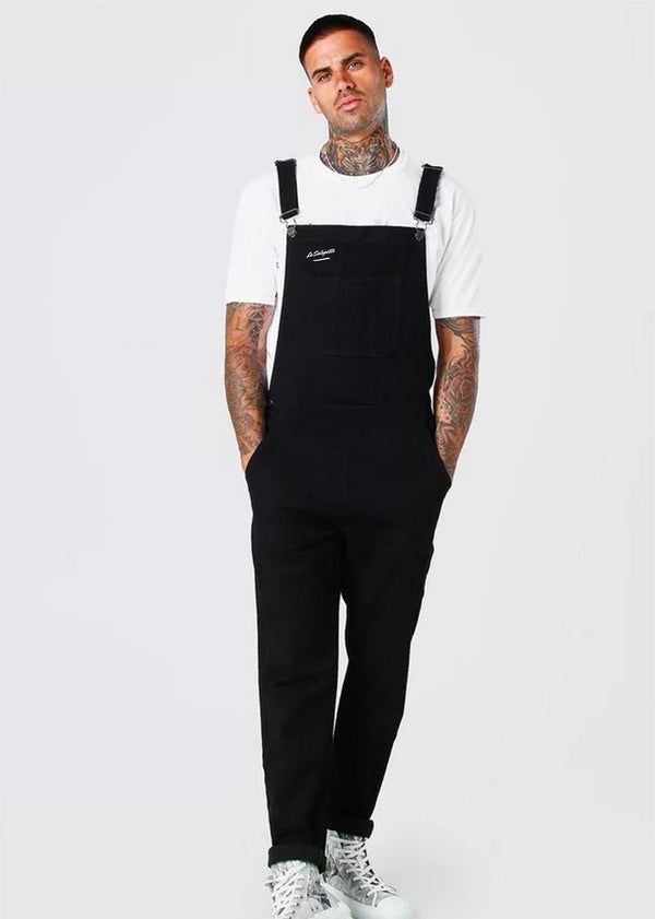 Hängselbyxa Jean<br> Svart Carbone