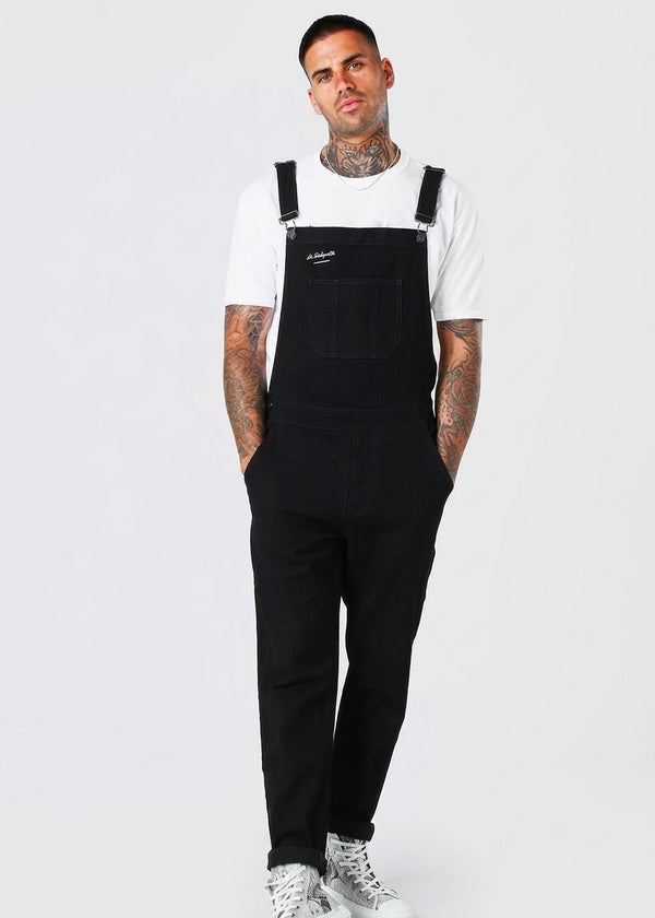 Hängselbyxa Jean<br> Svart Carbone