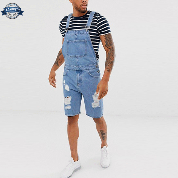 Korta hängselbyxor Retro jeans