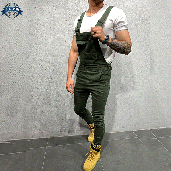 Denimhängselbyxor Marskalk Khaki