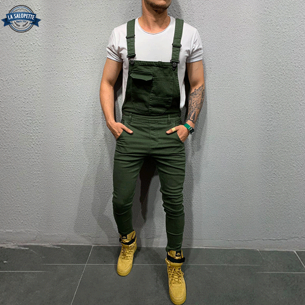 Denimhängselbyxor Marskalk Khaki