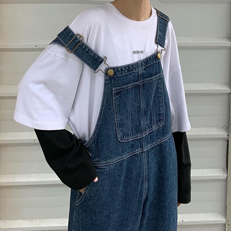 Denimhängselbyxor Plus Size Oversize