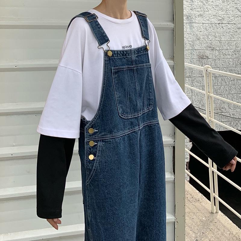 Denimhängselbyxor Plus Size Oversize