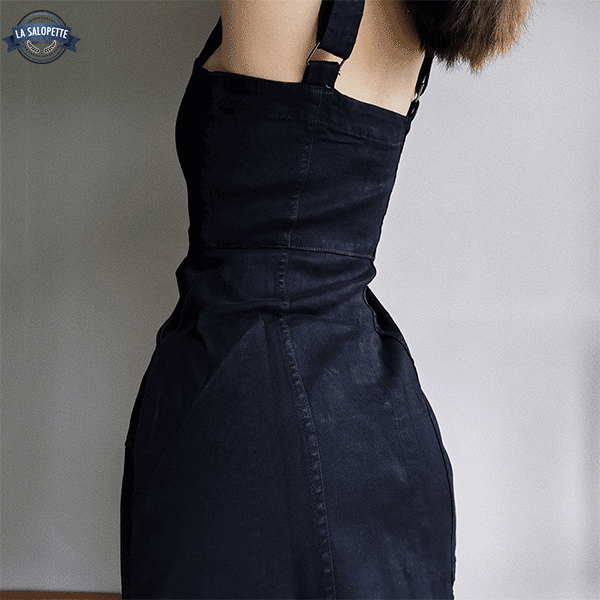 Hängselklänning Svart Bodycon