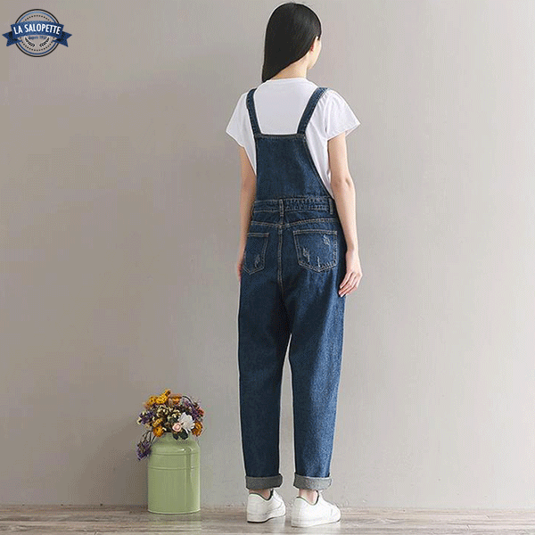 Denimhängselbyxor Blue Bloomers