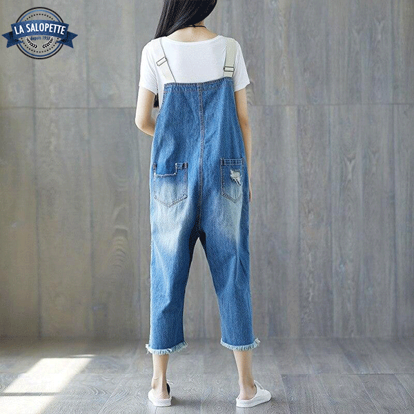 Denimhängselbyxor Himeji Cropped Pants