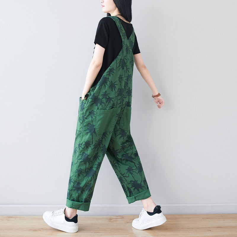 Vintage Hängselbyxor Khaki Green Cargo