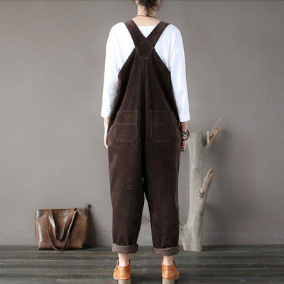 Vintage Hängselbyxor <br> Kaffe sammet