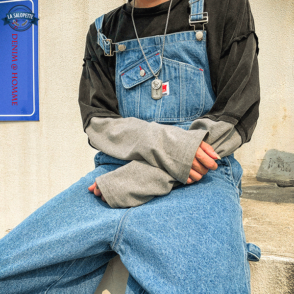 Denimhängselbyxor Cargo Old School