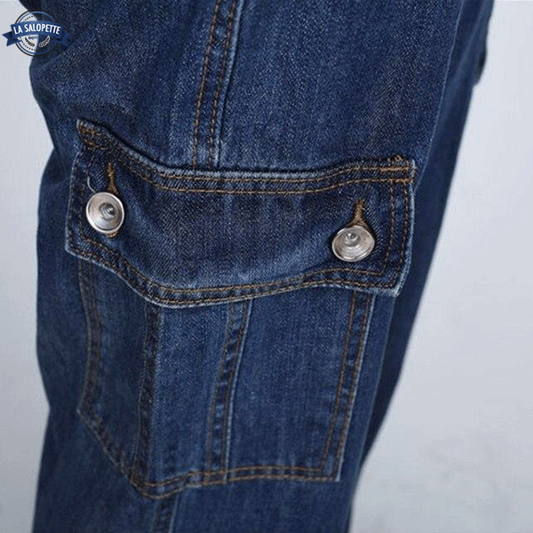 Denimhängselbyxor Kaïté elefantfot