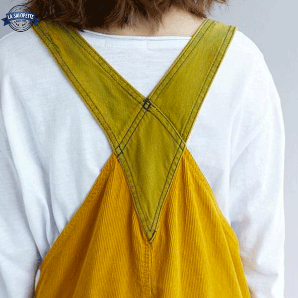 Denimhängselbyxor Gul Canary Hipster