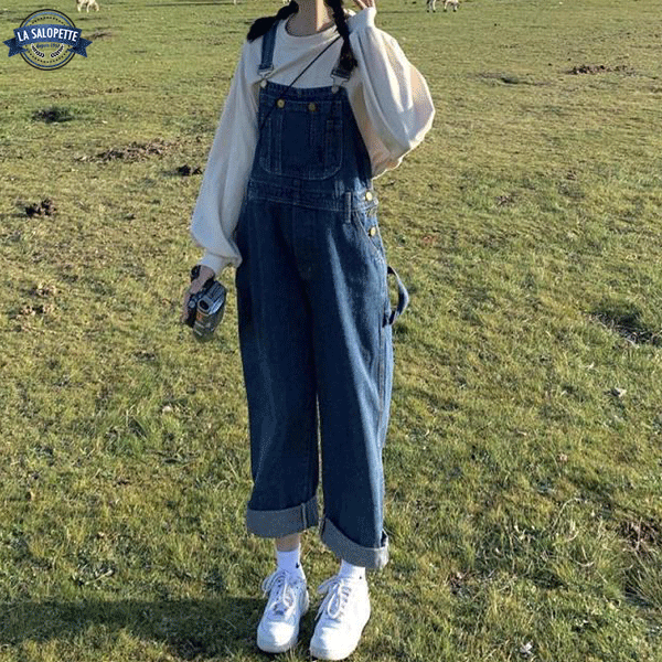 Denimhängselbyxor Country Blue