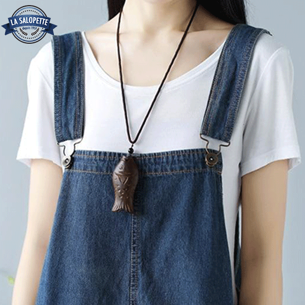 Korta hängselbyxor Shinjuku jeans