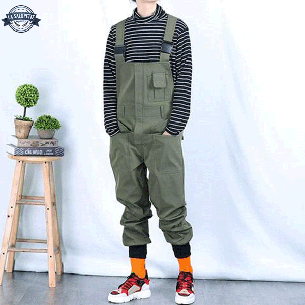 Arbetshängselbyxor Army Green I Range