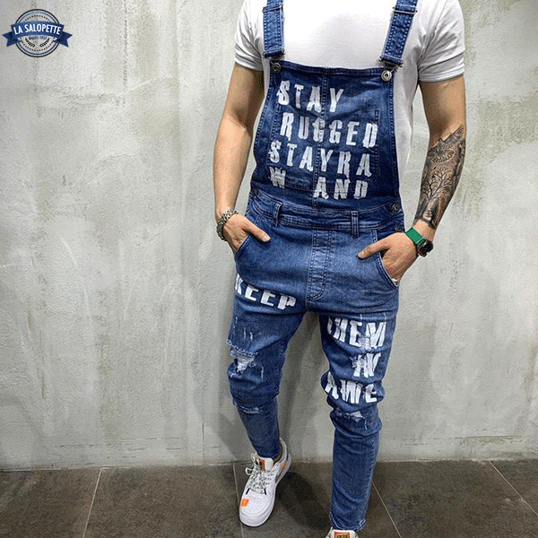 Denimhängselbyxor Ljusblå Man Cidibe®