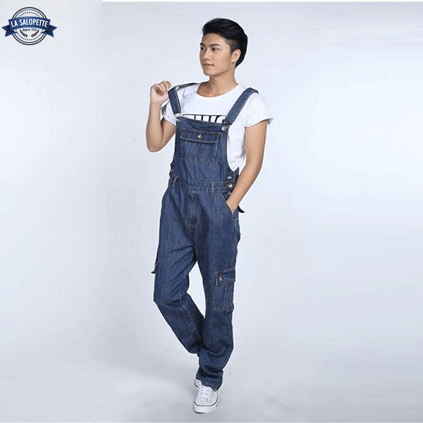DenimHängselbyxor <br> Kaïté elefantfot