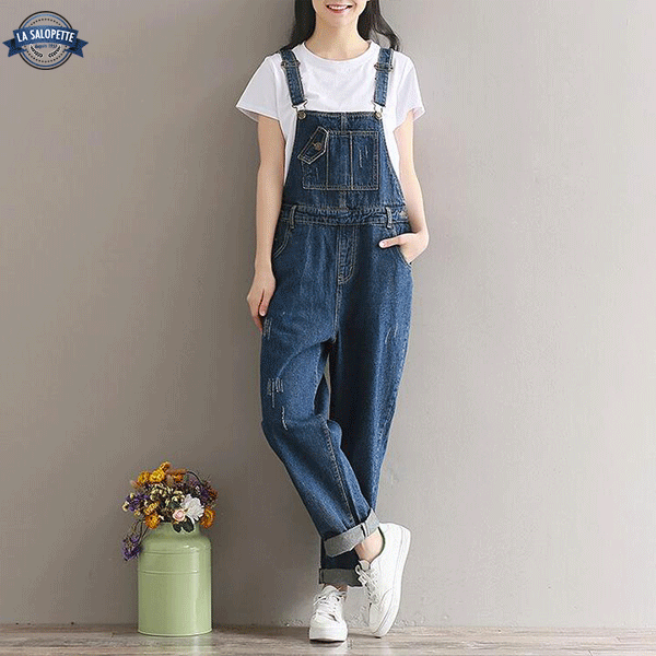 Denimhängselbyxor Blue Bloomers