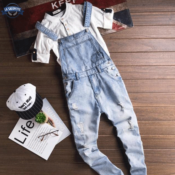 Denimhängselbyxor Kapten Style Man