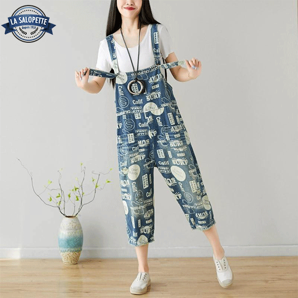 Denimhängselbyxor Kalifornien mönster
