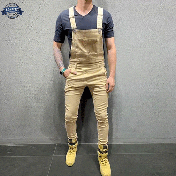 Denimhängselbyxor Beige Columbia
