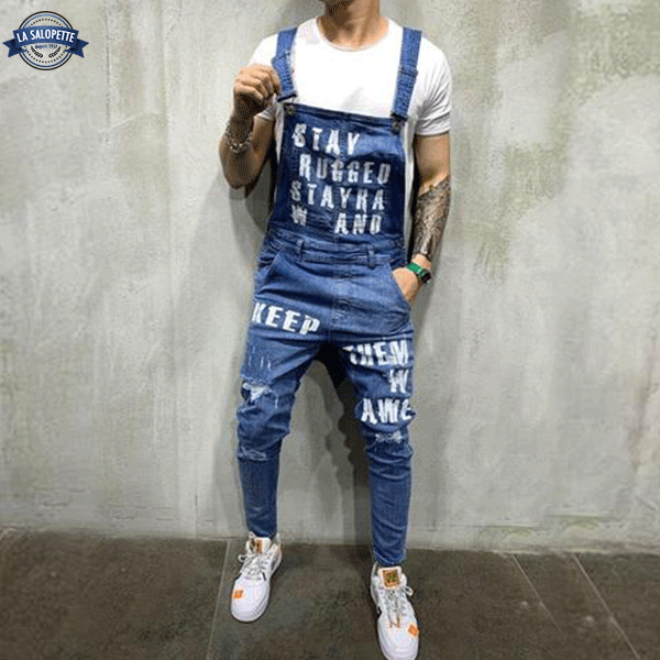 Denimhängselbyxor Ljusblå Man Cidibe®
