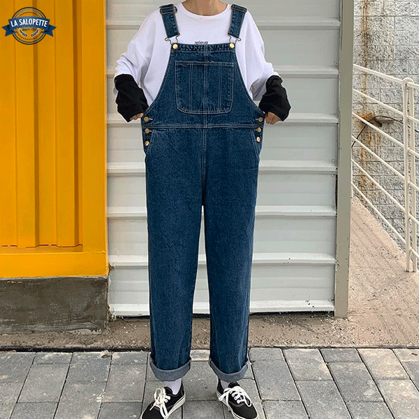 Denimhängselbyxor Plus Size Oversize