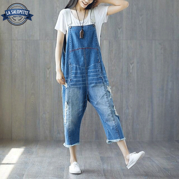 Denimhängselbyxor Himeji Cropped Pants