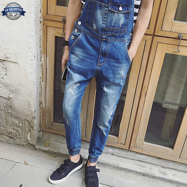 Denimhängselbyxor Blå Scott Urban