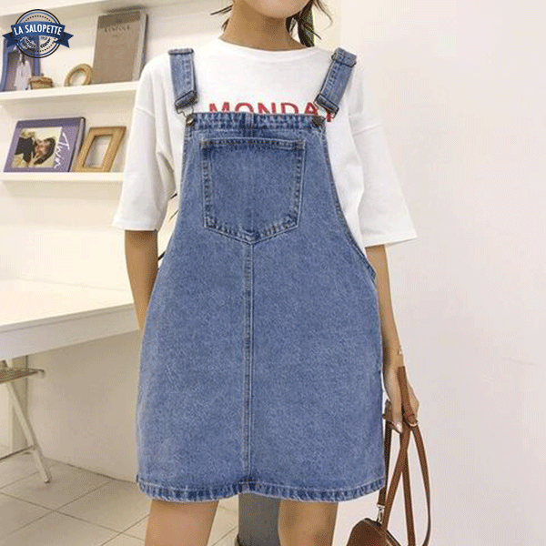 Hängselbyxor kjol i Lyo damjeans