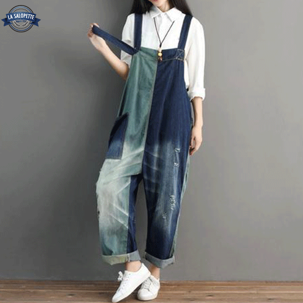 Denimhängselbyxor Bred kontra