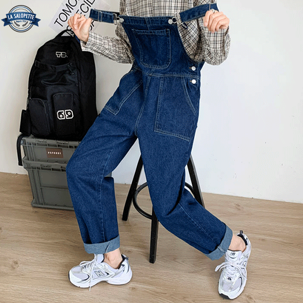 Denimhängselbyxor Stövelskurna byxor